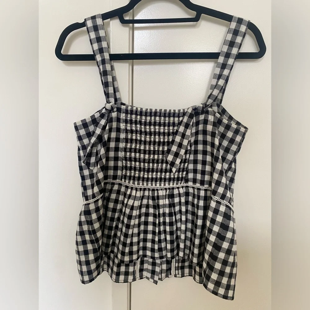 Sezane Black and White Checkered Tank Top - Picture 3 of 3